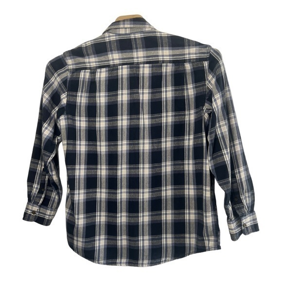 Faded Glory Mens Long Sleeve‎ Plaid Button UP Large Blue/White - Picture 4 of 4